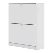 Shoes Shoe Cabinet 2 Flip Down Doors and 2 layers – White – image 3