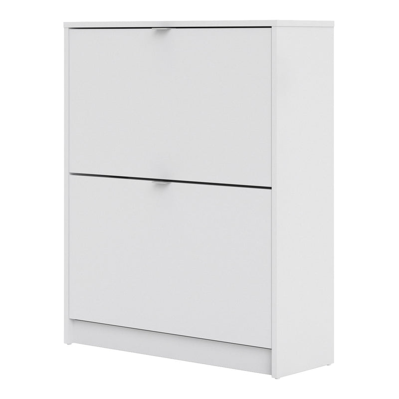 Shoes Shoe Cabinet 2 Flip Down Doors and 2 layers – White – image 3
