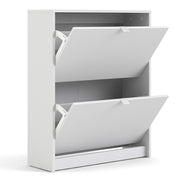 Shoes Shoe Cabinet 2 Flip Down Doors and 2 layers – White – image 4