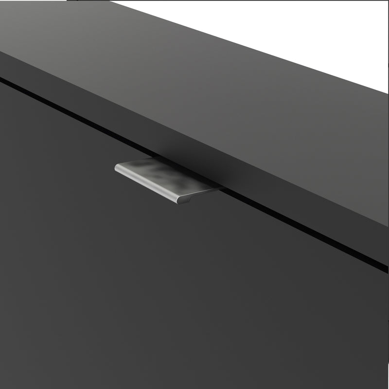 Shoes Shoe Cabinet 2 Flip Down Doors and 2 layers – Matt Black – image 7