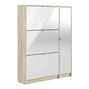 Shoes Shoe Cabinet 3 Flip Down Doors and 2 layers 1 Door Oak structure – image 1
