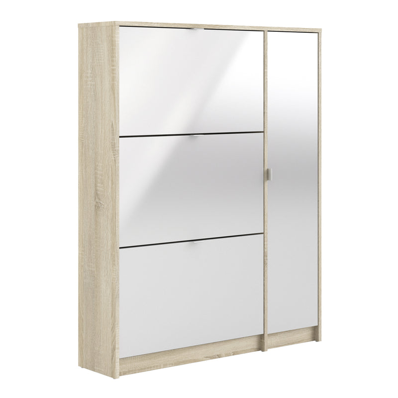Shoes Shoe Cabinet 3 Flip Down Doors and 2 layers 1 Door Oak structure – image 1