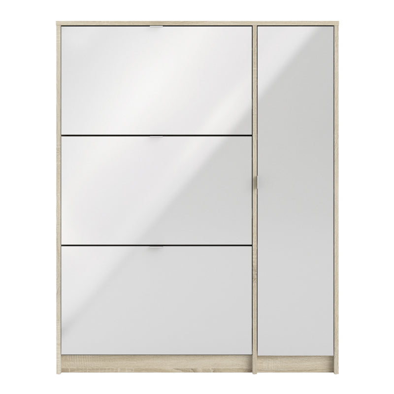 Shoes Shoe Cabinet 3 Flip Down Doors and 2 layers 1 Door Oak structure – image 2