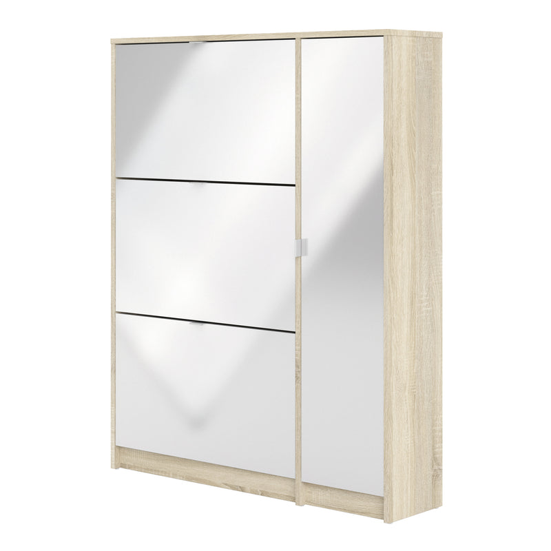 Shoes Shoe Cabinet 3 Flip Down Doors and 2 layers 1 Door Oak structure – image 3