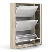 Shoes Shoe Cabinet 3 Flip Down Doors and 2 layers 1 Door Oak structure – image 4