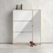 Shoes Shoe Cabinet 3 Flip Down Doors and 2 layers 1 Door Oak structure – image 5