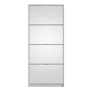 Shoes Shoe Cabinet 4 Flip Down Mirror Doors and 2 layers in White – image 2