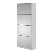 Shoes Shoe Cabinet 4 Flip Down Mirror Doors and 2 layers in White – image 3