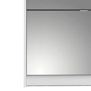 Shoes Shoe Cabinet 4 Flip Down Mirror Doors and 2 layers in White – image 6