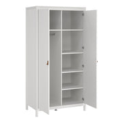 Barcelona Package - Bedside Table 2 Drawers + Chest 5 Drawers + 2 Door Wardrobe in Jackson – White – image 11