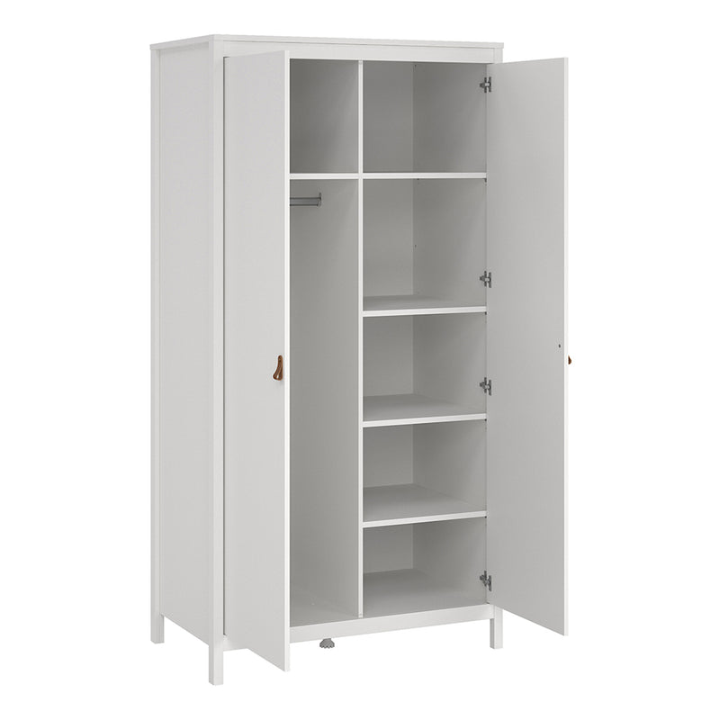 Barcelona Package - Bedside Table 2 Drawers + Chest 5 Drawers + 2 Door Wardrobe in Jackson – White – image 11