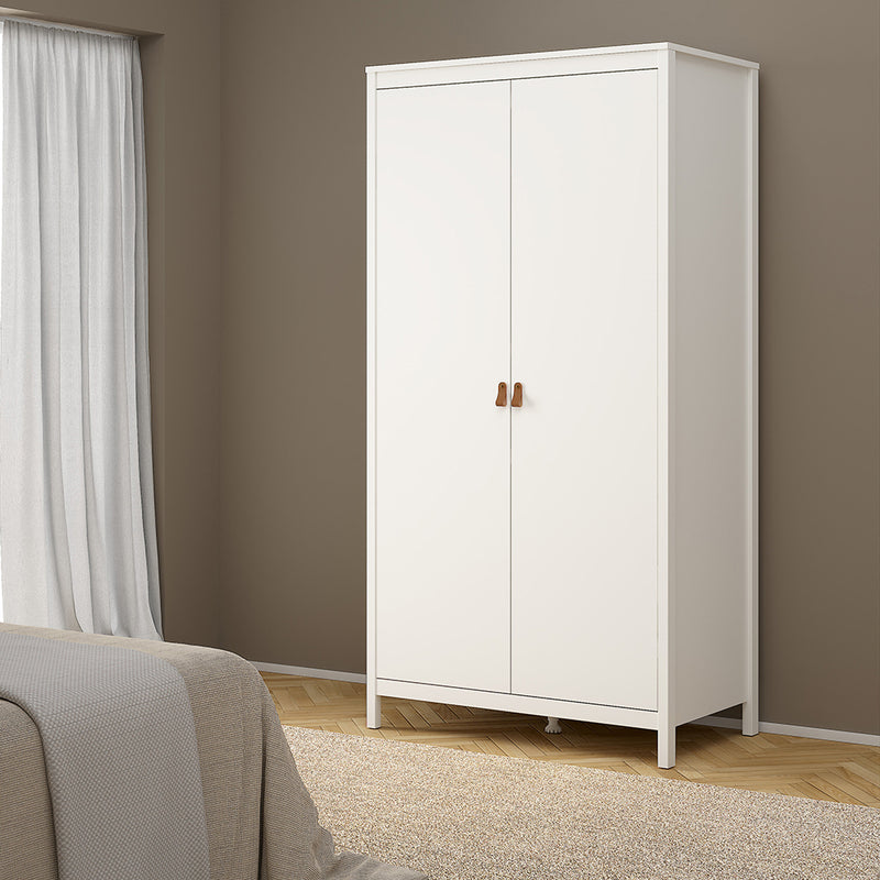 Barcelona Package - Bedside Table 2 Drawers + Chest 5 Drawers + 2 Door Wardrobe in Jackson – White – image 12