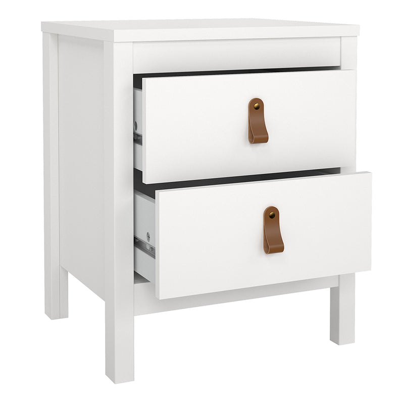 Barcelona Package - Bedside Table 2 Drawers + Chest 5 Drawers + 2 Door Wardrobe in Jackson – White – image 3
