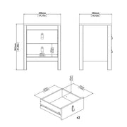Barcelona Package - Bedside Table 2 Drawers + Chest 5 Drawers + 2 Door Wardrobe in Jackson – White – image 5