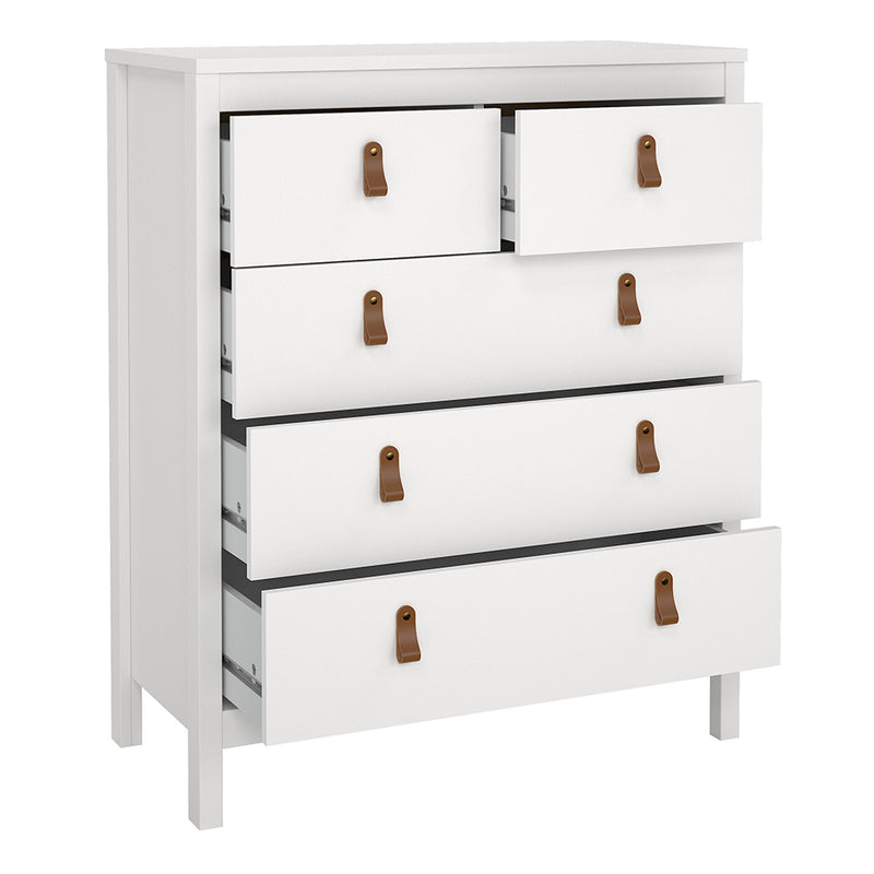 Barcelona Package - Bedside Table 2 Drawers + Chest 5 Drawers + 2 Door Wardrobe in Jackson – White – image 7