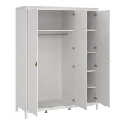 Barcelona Package - Bedside Table 2 Drawers + Chest 5 Drawers + 3 Door Wardrobe in Jackson – White – image 11