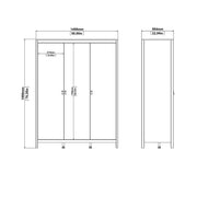Barcelona Package - Bedside Table 2 Drawers + Chest 5 Drawers + 3 Door Wardrobe in Jackson – White – image 13