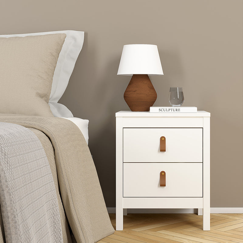 Barcelona Package - Bedside Table 2 Drawers + Chest 5 Drawers + 3 Door Wardrobe in Jackson – White – image 4
