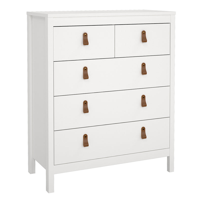Barcelona Package - Bedside Table 2 Drawers + Chest 5 Drawers + 3 Door Wardrobe in Jackson – White – image 6