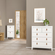Barcelona Package - Bedside Table 2 Drawers + Chest 5 Drawers + 3 Door Wardrobe in Jackson – White – image 8