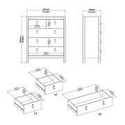 Barcelona Package - Bedside Table 2 Drawers + Chest 5 Drawers + 3 Door Wardrobe in Jackson – White – image 9