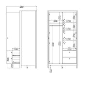 Barcelona Wardrobe with 1 Door 1 Mirror Door 2 Drawers – White – image 10