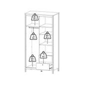 Barcelona Wardrobe with 1 Door 1 Mirror Door 2 Drawers – White – image 11