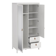 Barcelona Wardrobe with 1 Door 1 Mirror Door 2 Drawers – White – image 5