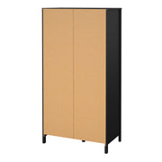 Barcelona Wardrobe with 1 Door 1 Mirror Door 2 Drawers – Matt Black – image 4