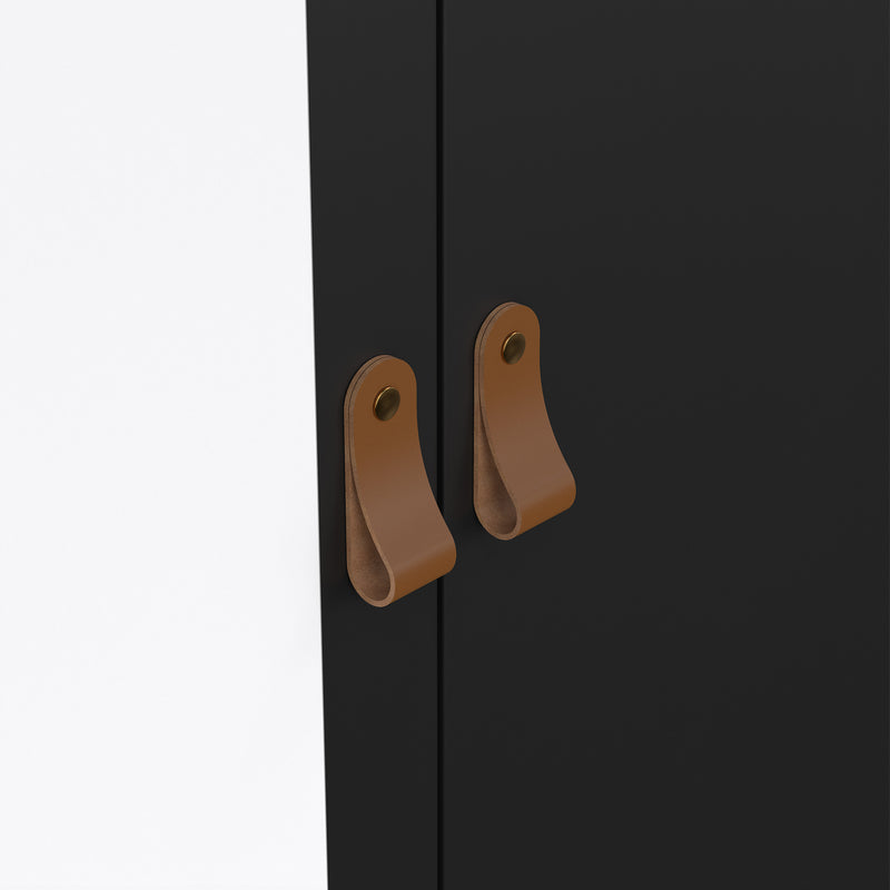Barcelona Wardrobe with 1 Door 1 Mirror Door 2 Drawers – Matt Black – image 8