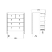 Barcelona Chest 3+2 Drawers – White – image 10