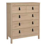 Barcelona Chest 3+2 Drawers – Hickory Oak – image 1