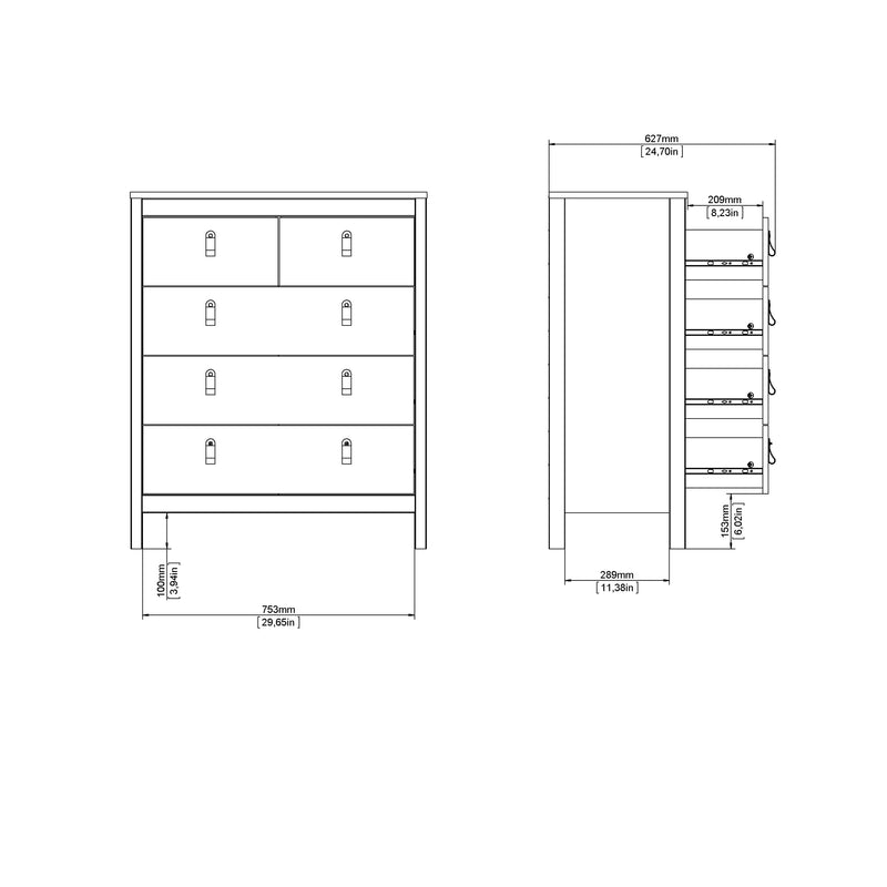 Barcelona Chest 3+2 Drawers – Cashmere – image 14