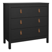 Barcelona Chest 3 Drawers – Matt Black – image 1