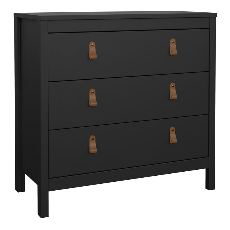 Barcelona Chest 3 Drawers – Matt Black – image 1