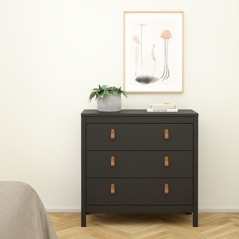 Barcelona Chest 3 Drawers – Matt Black – image 7