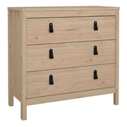 Barcelona Chest 3 Drawers – Hickory Oak – image 1