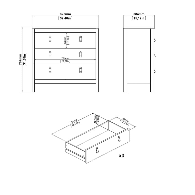 Barcelona Chest 3 Drawers – Cashmere – image 12