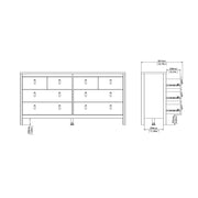 Barcelona Double Dresser 4+4 Drawers – White – image 10