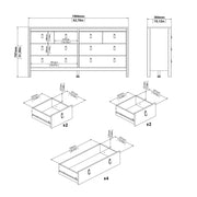 Barcelona Double Dresser 4+4 Drawers – White – image 9