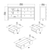Barcelona Double Dresser 4+4 Drawers – Matt Black – image 11