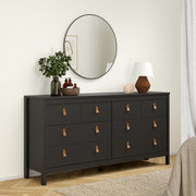 Barcelona Double Dresser 4+4 Drawers – Matt Black – image 7