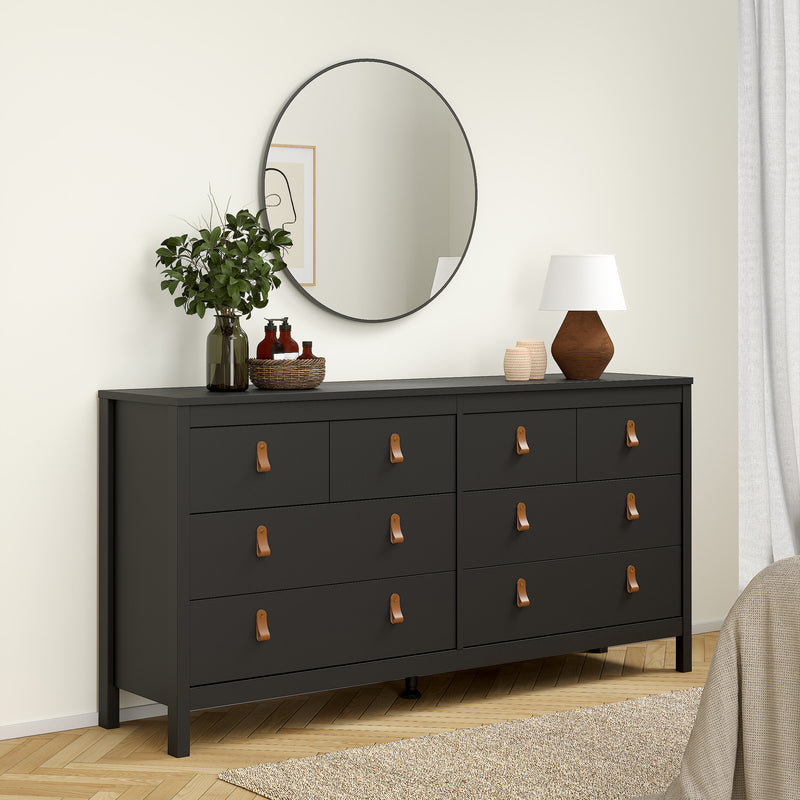 Barcelona Double Dresser 4+4 Drawers – Matt Black – image 7