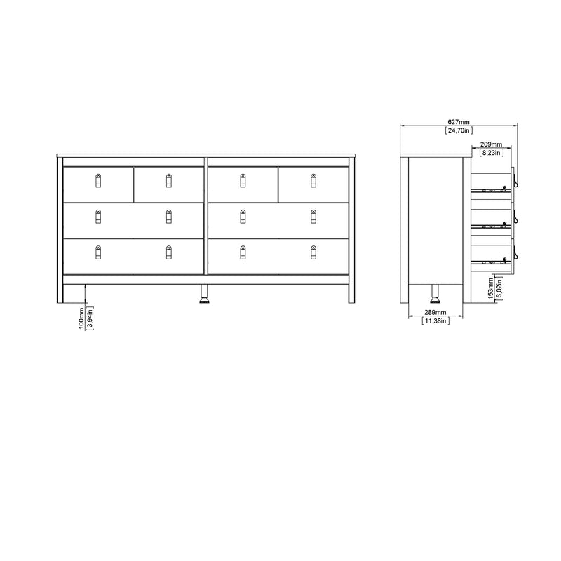 Barcelona Double Dresser 4+4 Drawers – Cashmere – image 13
