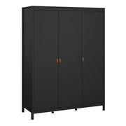 Barcelona Wardrobe with 3 Doors in Jackson – Matt Black – image 1