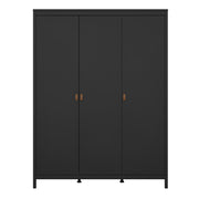 Barcelona Wardrobe with 3 Doors in Jackson – Matt Black – image 2