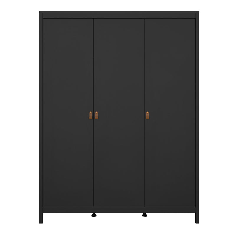 Barcelona Wardrobe with 3 Doors in Jackson – Matt Black – image 2