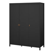 Barcelona Wardrobe with 3 Doors in Jackson – Matt Black – image 3