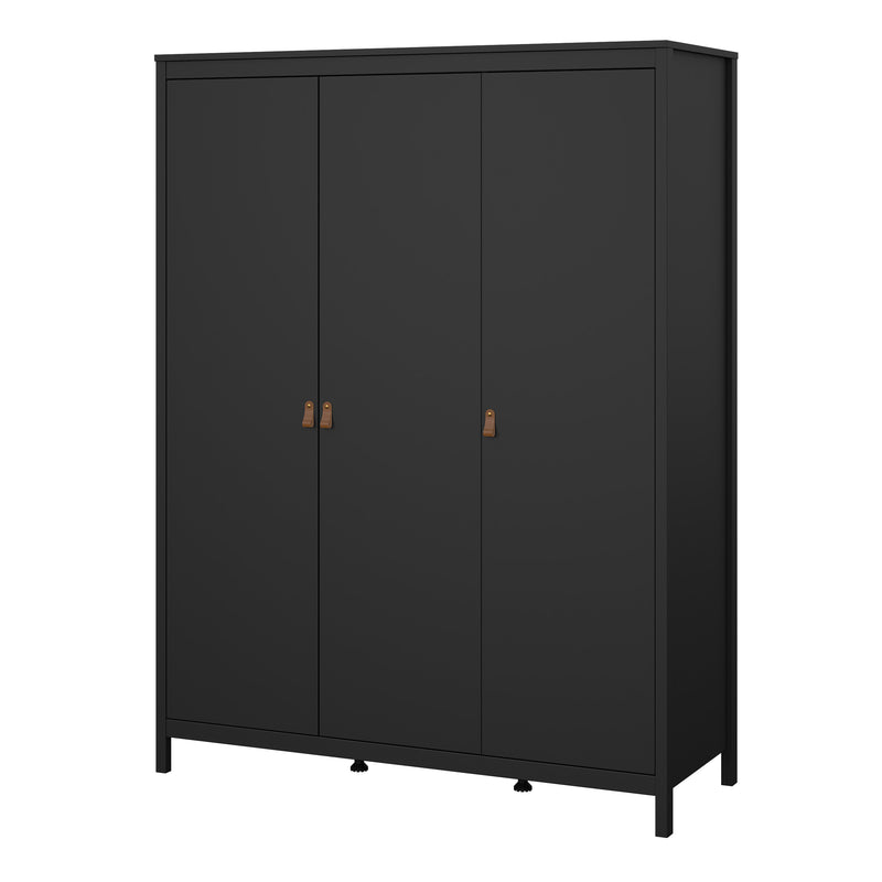 Barcelona Wardrobe with 3 Doors in Jackson – Matt Black – image 3