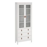 Barcelona China Cabinet 2 Doors with + 3 Drawers in Jackson – White – image 1